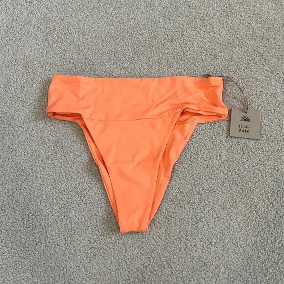 NWT Free People Toast Swim Signature Banded Waist Bikini Bottoms Nectarine Sz S - Picture 2 of 4